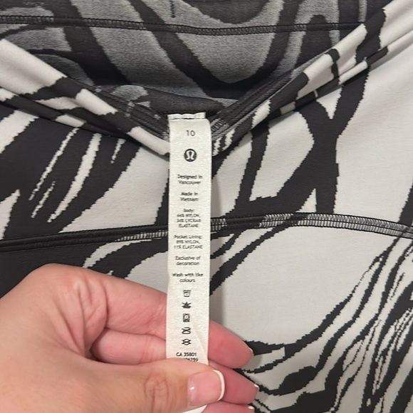 Lululemon Swift Speed Spin Off Jacquard Vapor Graphite Grey Leggings Size 10 - Picture 3 of 6